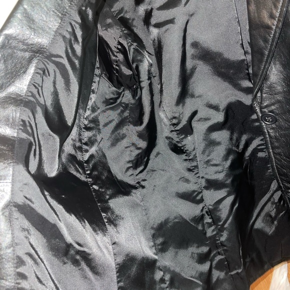 Gap black leather jacket size 12 - Picture 4 of 7